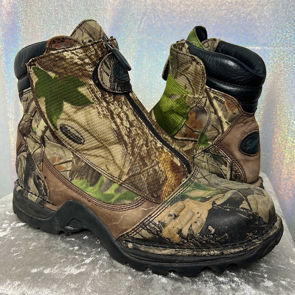 Danner Boots Camouflage Green Tree Realistic Camo Hunting Fishing Outdoors Hike